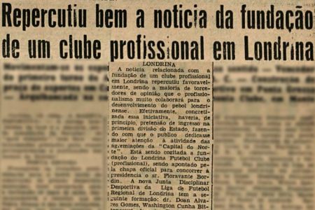 14-04-1956 - Repercutiu bem notícia de um clube profissional em