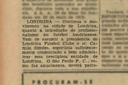 08 06 1956 Movimento Para Fundar Novo Clube Em Londrina