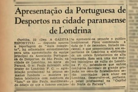 26 06 1956 Amistoso Londrina X Portuguesa SP